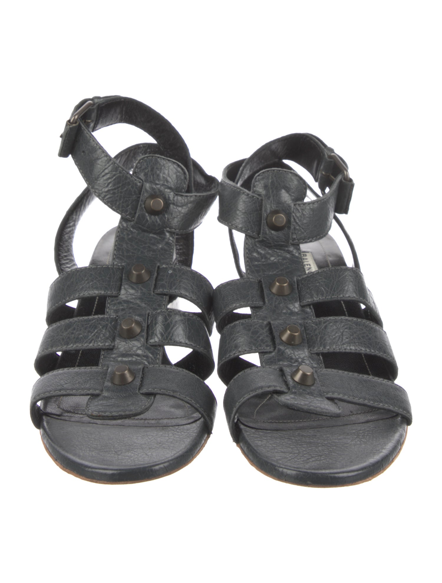 Balenciaga Leather Studded Accents Gladiator Sandals